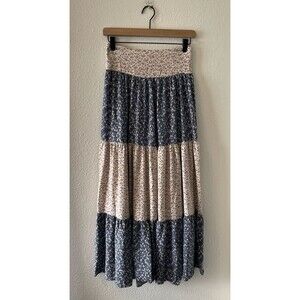 Natural Life Women's Maxi Skirt XS/SM Floral Patchwork Prairie Cottagecore Boho